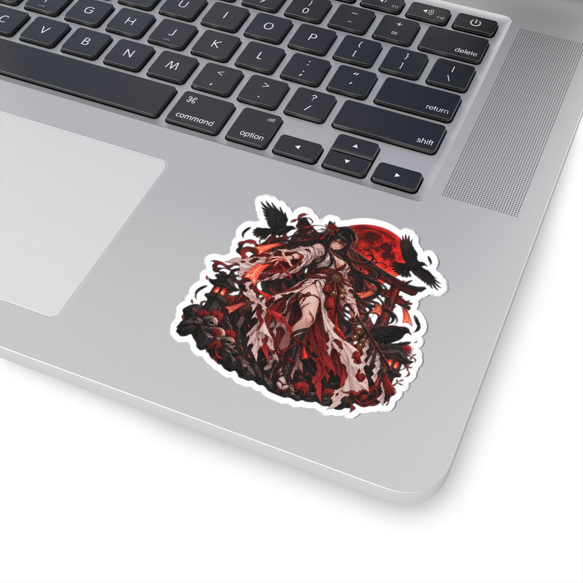Crimson Shrine — 3 × 3 in Kiss-Cut Sticker