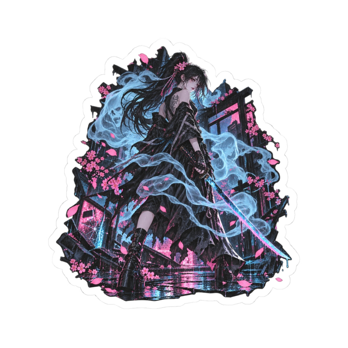 Neon Revenant — 3 × 3 in Kiss-Cut Sticker