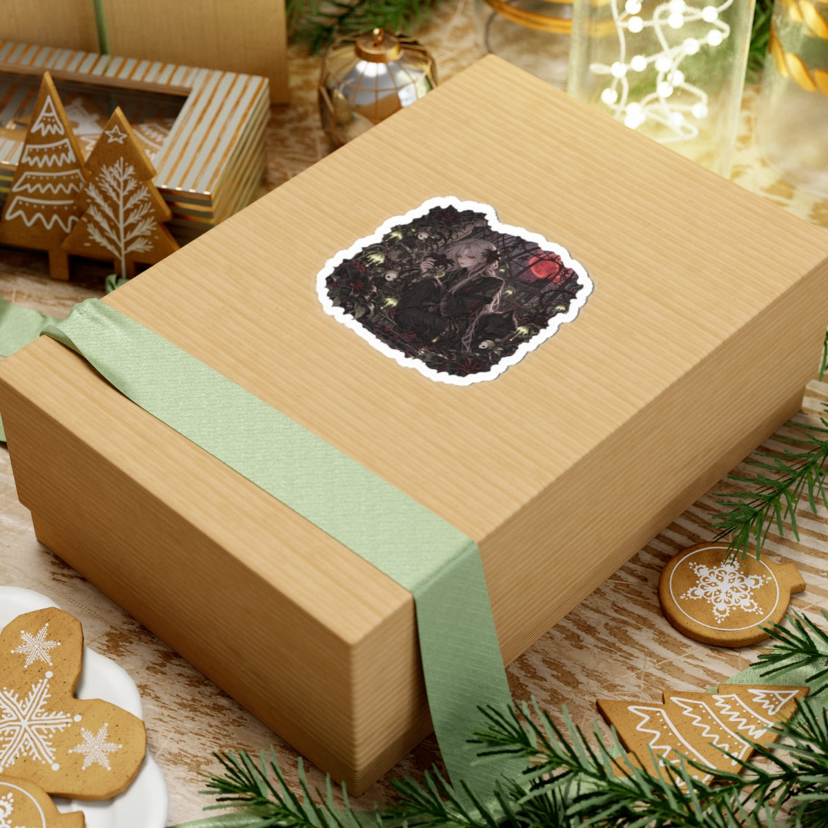 Midnight Garden — 3 × 3 in Kiss-Cut Sticker